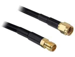 DeLOCK 15m CFD200 kabel koncentryczny RP-SMA Czarny