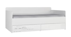 Tuckano Säng 194x80x94 SPACESHIP 12 vit/vit högblank/tryckt kod