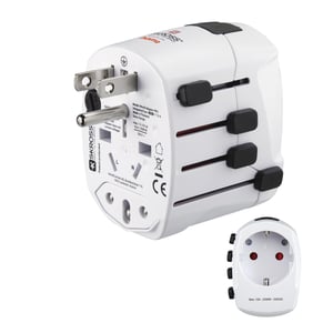 Hama World Travel Pro adapter wtyczek zasilających Uniwersalne Biały