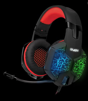 SVEN AP-U988MV słuchawki/zestaw słuchawkowy Przewodowy i Bezprzewodowy Opaska na głowę Gaming Czarny, Czerwony