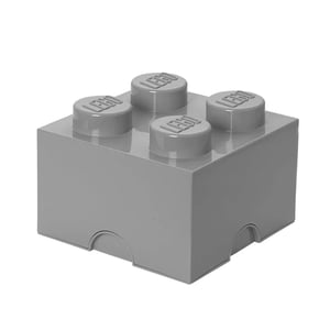 LEGO Storage Brick 4Medium Stone Grey Spielzeugaufbewahrungsbox, freistehend, grau