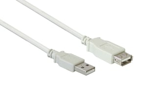 Alcasa USB 2.0 AM/AF 1m kabel USB USB A 0,48 Gbit/s Biały