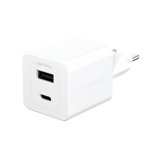 PanzerGlass empower™ by ® Turbo 35-W-Ladegerät inkl. USB-C + USB-A | EU-Stecker | Silber-Weiß Smartphone Weiß Wechselstrom Schnellladung Intern
