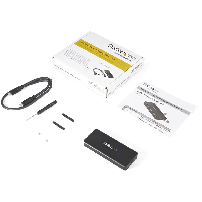 StarTech M2E1BRU31C obudowa do dysków twardych Obudowa SSD Czarny M.2