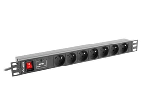 Lanberg PDU-07E-0200-IEC-BK fördelare 2 m 7 x nätuttag, inomhus, svart