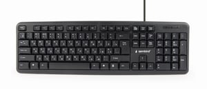 Gembird KB-U-103-RU kontors tangentbord USB QWERTY engelska, ryska svart