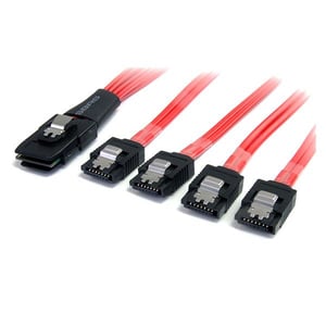 StarTech 1 m SCSI SAS-kabel, röd, svart, SATA III, 7-polig SATA