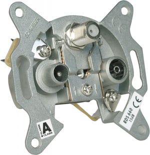 Schwaiger RDS660 011 R/TV + SAT Electrical Outlet, Metallic