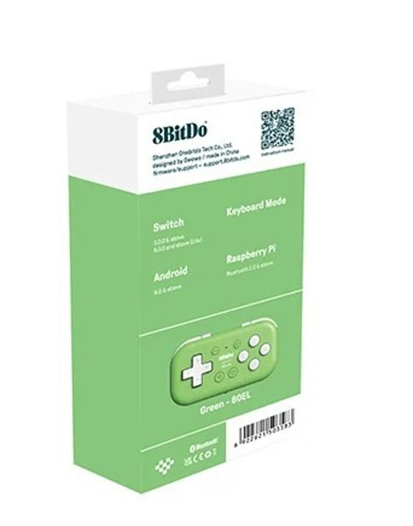 8Bitdo Micro Zielony USB Gamepad Android, Nintendo Switch, PC, iOS