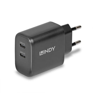 Lindy 73438 Portable Device Charger, Universal, Black, AC, Fast Charging, Indoor