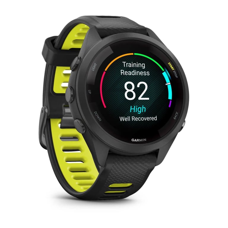 фото Смарт-годинник Garmin Forerunner 265S Black Bezel and Case w. Black/Amp Yellow S. Band (010-02810-03/13/53)