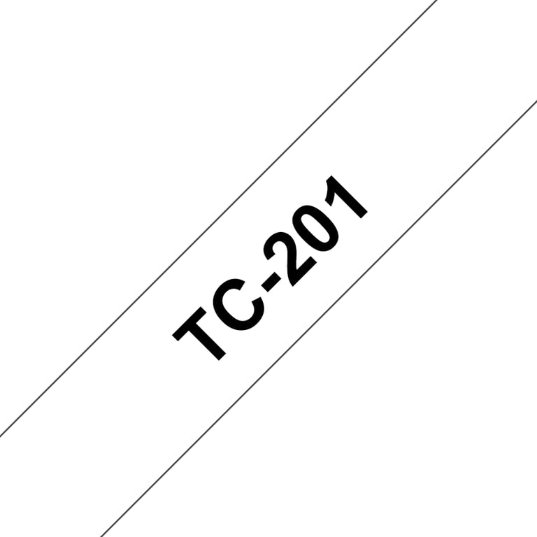 Brother TC-201 taśmy do etykietowania Czarny na białym
