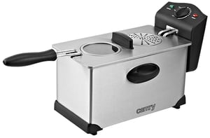 Camry Premium CR 4909 Enkel 3 l Fristående 2000 W Varmluftsfritös Svart, satinpolerad stål