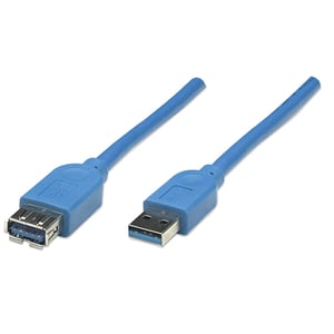 Manhattan 322379 USB 3.2 Gen 1 (3.1 Gen 1) Cable, 2 m, USB-A, 5 Gbit/s, Blue
