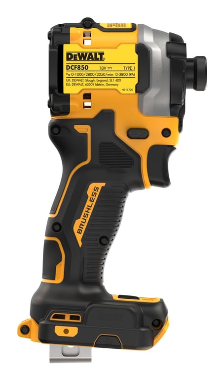 DeWALT DCF850N-XJ wkrętak zasilany/zakrętark udarowy 3250 RPM Czarny, Żółty