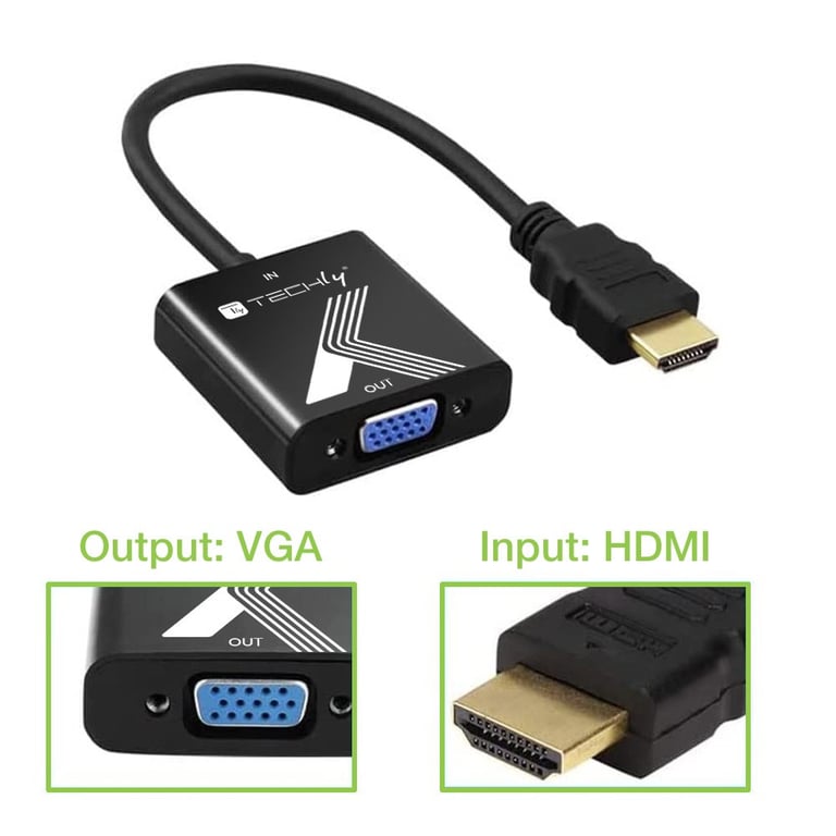 Techly IDATA HDMI-VGA2P konwerter sygnału wideo 1920 x 1200 px
