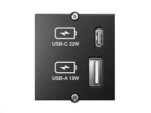 Bachmann 917.227 USB-A- und USB-C-Steckdose, schwarz