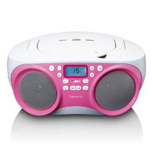 Lenco SCD-301 Tragbar Analog und digital Rosa, Weiß
