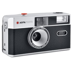 AgfaPhoto 603000 Film Camera Compact 35 mm Film Camera Black, Silver