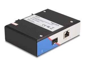 DeLOCK Industrial Gigabit RJ45 to SFP Media Converter for DIN Rail