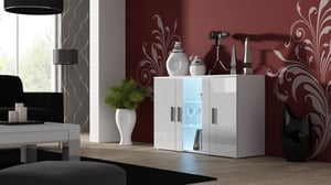 Cama byrå 120 cm SOHO S7 vit/vit högblank