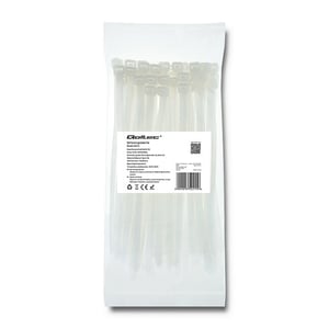 Qoltec 52215 kabelband Kabelband för stege Nylon Vitt 50 st.