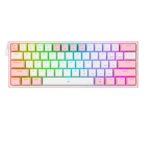 REDRAGON K617-RGB Fizz RGB White/Pink klawiatura USB Różowy, Biały