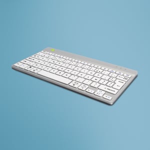 R-Go Tools Ergonomische R-Go Compact Break-Tastatur, Bluetooth, mit Software für Pausen, AZERTY (FR), weiß