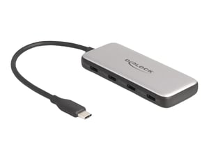 DeLOCK Koncentrator USB 10 Gbps USB Type-C z 4 x gniazdami żeńskimi USB Type-C i PD 85 W