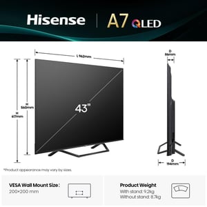 Hisense 43A7Q sw QLED-TV UHD Multituner BT Smart Dolby Vision HDR10+