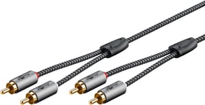 Goobay 65293 kabel audio 2 m 2 x RCA Szary