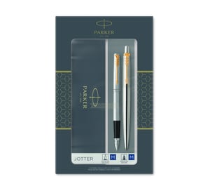 Parker 2093257 Füllfederhalter-Set Schwarz, Chrom, Gold, 2 Stück