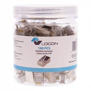 LOGON TWP8P8CSRS100 wtyczka RJ-45 Metaliczny, Przezroczysty