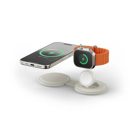 Satechi OntheGo 2-in-1 Zestaw słuchawkowy, Smartfon, Smartwatch Biały USB Bezprzewodowe ładowanie Szybkie ładowanie Wewnętrzna