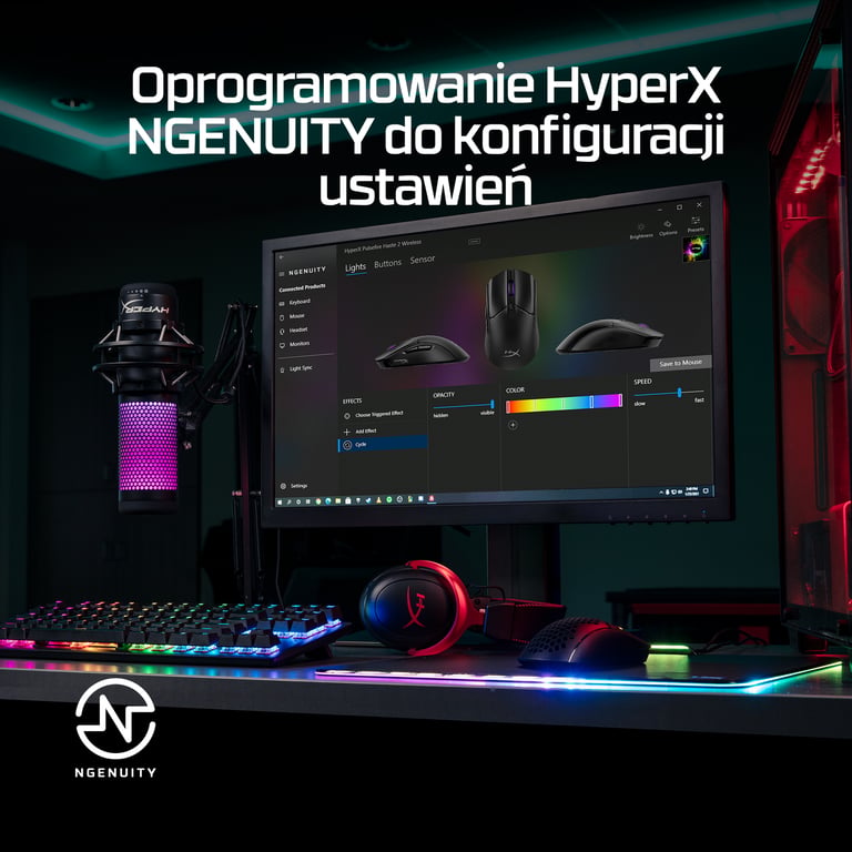 HyperX Pulsefire Haste 2 — bezprzewodowa mysz dla graczy (biała)
