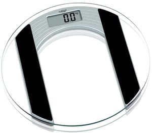 Adler AD 8122 Waage, oval, schwarz, transparent, elektronische Personenwaage