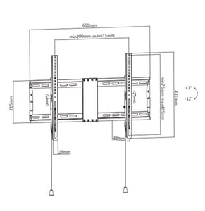 Gembird WM-80T-01 TV-Halterung 2,03 m (80") Schwarz, Stahl