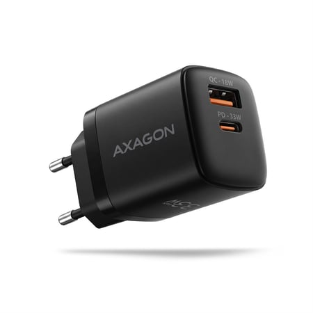 Axagon ACU-PQ33 ładowarka do urządzeń przenośnych Uniwersalne, Smartwatch, Smartfon, Power bank, Telefon komórkowy, Tablet Czarny Prąd przemienny Szybkie ładowanie Wewnętrzna