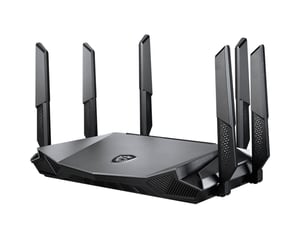 MSI RadiX AX6600 WiFi 6 Tri-Band-WLAN-Router mit Gigabit-Ethernet, Tri-Band (2,4 GHz/5 GHz/5 GHz), schwarz