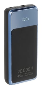 Rivacase VA1075 powerbank, litium-polymer (LiPo), 20 000 mAh, svart, blå
