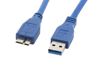 Lanberg CA-US3M-10CC-0005-B USB Cable, 0.5 m, Micro-USB A to USB A, Blue