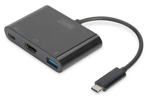 Digitus HDMI-USB-Typ-C™-Adapter mit mehreren Anschlüssen, 3 Anschlüsse