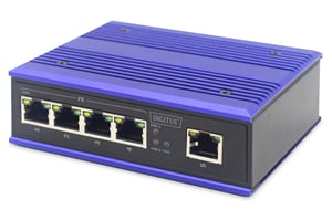 Digitus DN-650105 nätverksswitch, icke-hanterad L2 Fast Ethernet (10/100), svart, blå