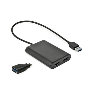 i-tec U3DUAL4KHDMI externe USB-Grafikkarte 4096 x 2160 px Schwarz