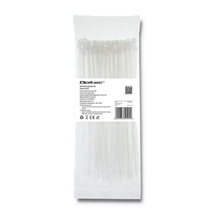 Qoltec 52199 kabelband Kabelband för stege Nylon Vitt 100 st.
