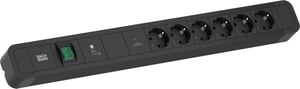Bachmann PRIMO 2 Schwarz 6 x Netzsteckdose 2 m