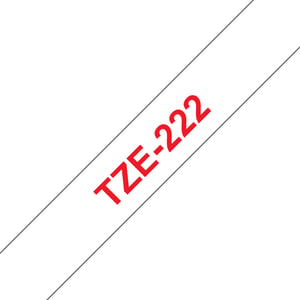 Brother TZE-222 taśmy do etykietowania Czerwony na białym