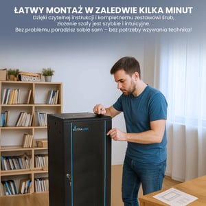 Extralink Szafa rack 15U 600x450 Czarna montowana na ścianie