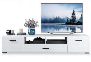 Tuckano Szafka RTV 200x35x45 CANADA biały wysoki połysk