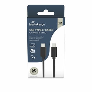 MediaRange MRCS213 USB-kabel USB 3.2 Gen 1 (3.1 Gen 1) 1,2 m USB-C Svart